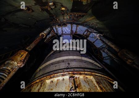 Abandoned unified missile underground command post mine type Stock Photo