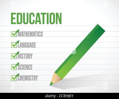 Education check list illustration design over a white paper background Stock Vector