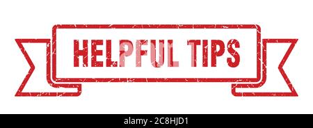 helpful tips ribbon sign. helpful tips vintage retro band. Stock Vector