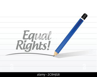 Equal rights sign message illustration design over a white background Stock Vector