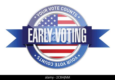 Early voting seal illustration design over a white background Stock Vector