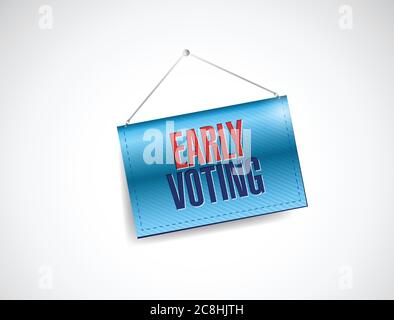 Early voting hanging banner illustration design over a white background Stock Vector