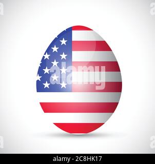 Us flag egg illustration design over a white background Stock Vector