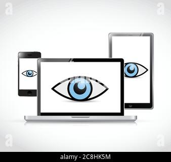Technology security illustration design over a white background Stock Vector
