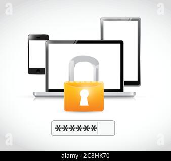 Security technology illustration design over a white background Stock Vector