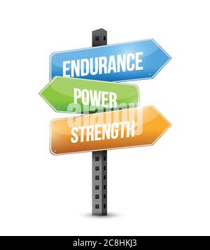 Endurance, power, strength sign illustration design over a white background Stock Vector