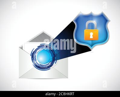 Mail security illustration design over a white background Stock Vector