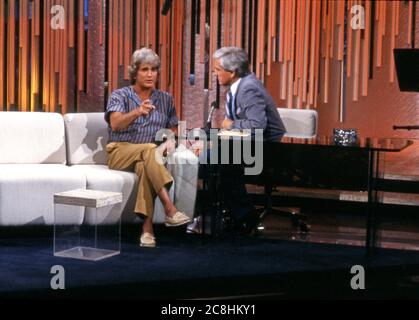 Actor Michael Landon appearing on the Merv Griffin talk show Stock Photo