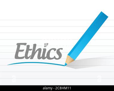 Ethics written message illustration design over white Stock Vector