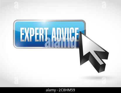 Expert advice button illustration design over a white background Stock Vector