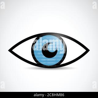 Binary eye illustration design over a white background Stock Vector