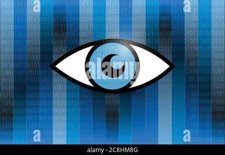 Eye illustration design over a binary background Stock Vector