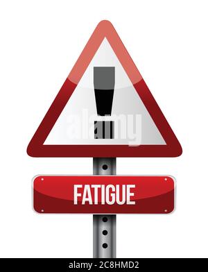 Fatigue road sign illustrations design over a white background Stock Vector