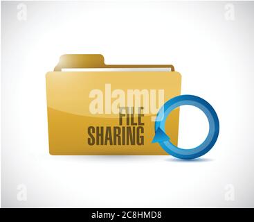 File sharing folder cycle illustration design over a white background Stock Vector