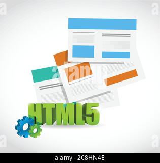 Html 5 set of browsers illustration design over a white background Stock Vector