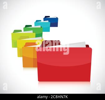 Color folders illustration design over a white background Stock Vector