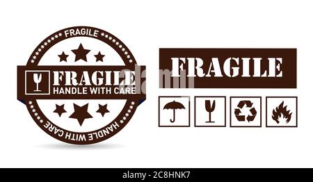 Fragile package illustration design over a white background Stock Vector