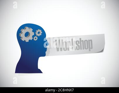 Workshop sign illustration design over a white background Stock Vector