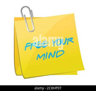 Free your mind post illustration design over a white background Stock Vector