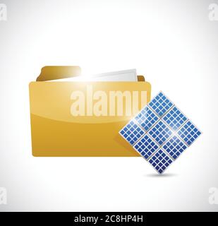 Folder and connection panels. illustration over a white background Stock Vector