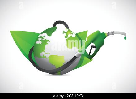 Eco gas oil, power and energy concept. green illustration design Stock Vector
