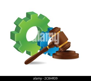 Industrial law concept illustration design over a white background Stock Vector