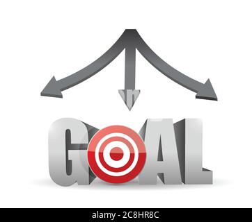 All destinations pointing to your goal. concept illustration design Stock Vector