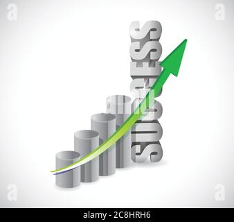 Success business graph illustration design over a white background Stock Vector