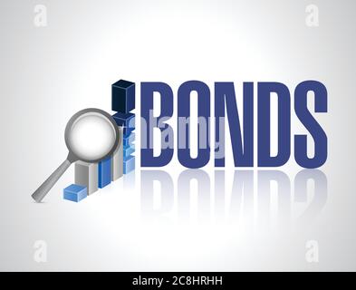 Bonds business graph illustration design over a white background Stock Vector