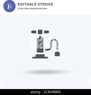 Air Pump icon vector, filled flat sign, solid pictogram isolated on white, logo illustration. Air Pump icon for presentation. Stock Vector