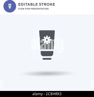 Sunblock icon vector, filled flat sign, solid pictogram isolated on white, logo illustration. Sunblock icon for presentation. Stock Vector