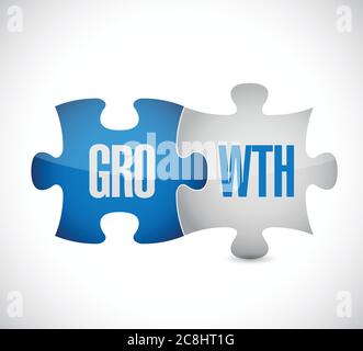 Growth puzzle pieces. illustration design over a white background Stock Vector