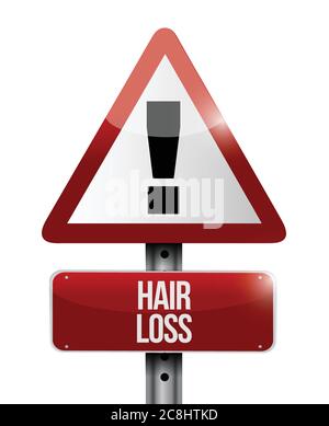 Hair loss road sign illustration design over a white background Stock Vector