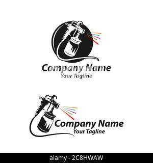 Painting logo designs template vector, Art Logo template, Spray Gun Painting logo Stock Vector