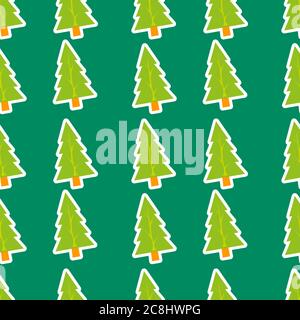 christmas tree seamless pattern vector illustration background Stock Vector