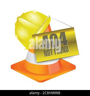404 not found construction concept illustration design over a white background Stock Vector