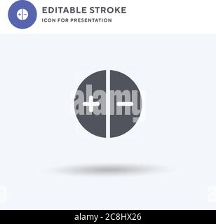 Brightness And Contrast icon vector, filled flat sign, solid pictogram isolated on white, logo illustration. Brightness And Contrast icon for Stock Vector