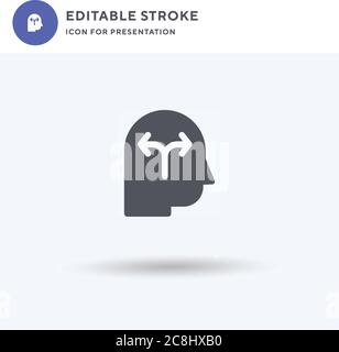 Bifurcation icon vector, filled flat sign, solid pictogram isolated on white, logo illustration. Bifurcation icon for presentation. Stock Vector