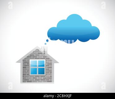 Home and dream cloud illustration design over a white background Stock Vector