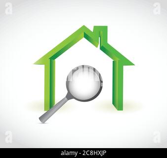 Home and magnify illustration design over a white background Stock Vector