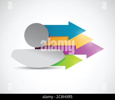 Icon and color arrows. illustration design over a white background Stock Vector