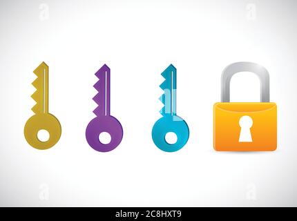 Safety lock concept illustration design over a white background Stock Vector