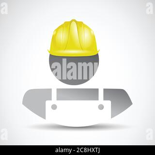 Construction worker avatar illustration design over a white background Stock Vector