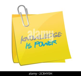 Knowledge is power post message. illustration design over a white background Stock Vector