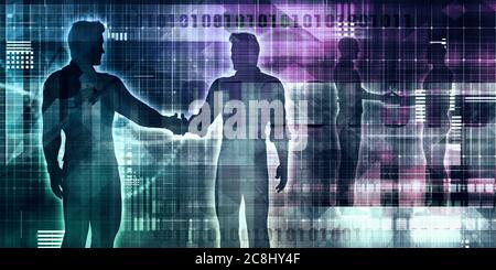 Business Handshake Abstract Background for Trust as Concept Stock Photo