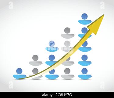 People success business graph illustration design over a white background Stock Vector