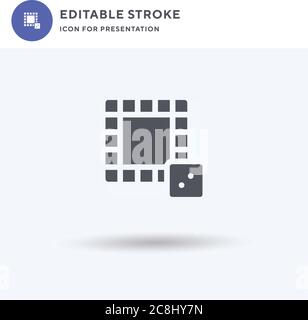 Board Game icon vector, filled flat sign, solid pictogram isolated on white, logo illustration. Board Game icon for presentation. Stock Vector