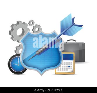 Shield icon data protection concept illustration design over a white background Stock Vector