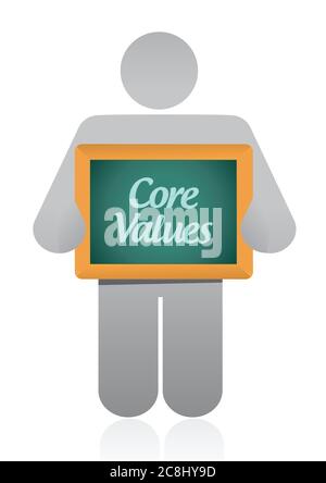 Core values message illustration design over a white background Stock Vector