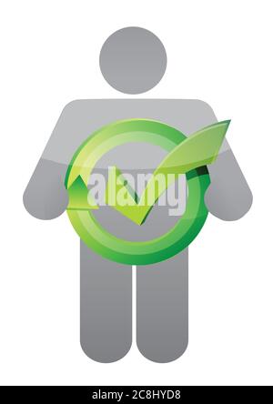 Icon and check mark. illustration design over a white background Stock Vector